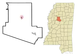 Location of North Carrollton, Mississippi