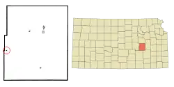 Location within Chase County and Kansas