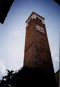 Bell tower of the church of  St. Martino Vescovo.