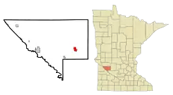 Location of Clara City, Minnesota