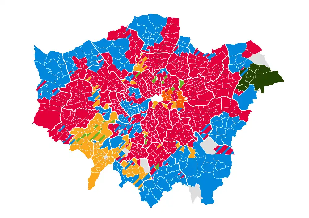 2022 London local elections results map