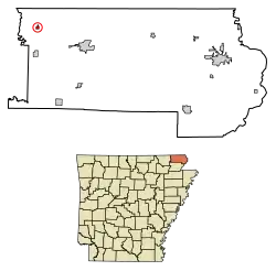 Location of Success in Clay County, Arkansas.