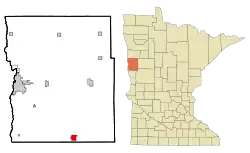 Location of Barnesvillewithin Clay County and state of Minnesota