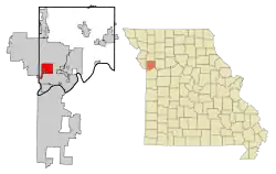 Location of Gladstone, Missouri