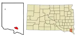 Location in Clay County and the state of South Dakota