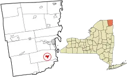 Location in Clinton County and the state of New York.