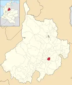 Location of the municipality and town of Valle San José in the Santander  Department of Colombia.