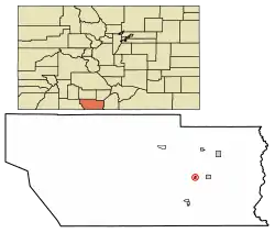 Location of Romeo in Conejos County, Colorado.