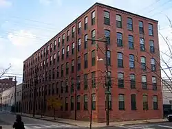Beatty's Mills Factory Building, a historic textile mill that is now the Coral Street Arts House, which provides artists with low-income housing