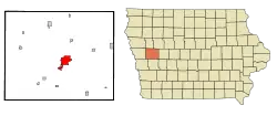 Location of Denison, Iowa