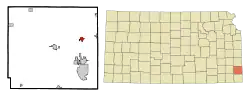 Location within Crawford County and Kansas
