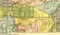 Crow Indian Reservation, 1880 (area 635). Area 619 ceded. Ratified 1882.