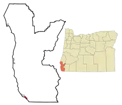 Location of Harbor, Oregon