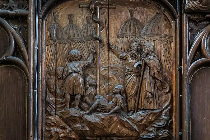 One of the bas-reliefs on the autel de la Vierge