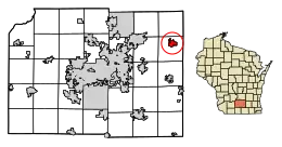 Location of Marshall in Dane County, Wisconsin.