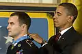 Medal of honor recipient Sgt. Salvatore Giunta and President Barack Obama.