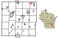 Location of Brownsville in Dodge County, Wisconsin.