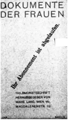 Title page of a feminist journal