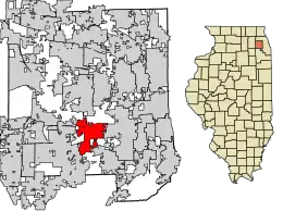 Location of Lisle in DuPage County, Illinois.