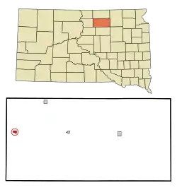 Location in Edmunds County and the state of South Dakota