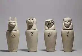 Complete set of canopic jars; 900–800 BC; painted limestone; Walters Art Museum (Baltimore, US)