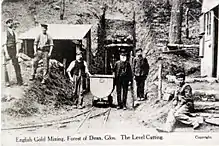 Postcard of the original Bailey Level gold mine
