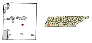 Location of Williston in Fayette County, Tennessee.