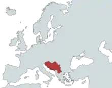 Map of the Federal People's Republic of Yugoslavia.