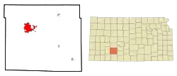 Location within Ford County and Kansas