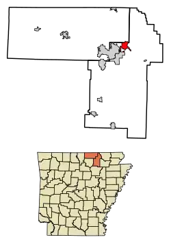 Location of Hardy in Fulton County and Sharp County, Arkansas.