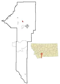 Location of Belgrade, Montana