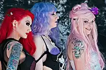 Image 35Three girls with multicolored seapunk inspired hair (from 2010s in fashion)