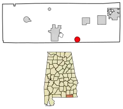 Location of Black in Geneva County, Alabama.