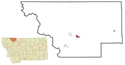 Location of North Browning, Montana