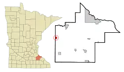 Location of Dennison, Minnesota