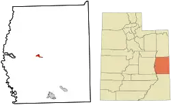 Location in Grand County and the state of Utah