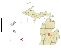Location of Ashley in Gratiot County, Michigan