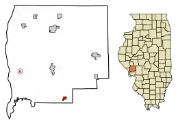 Location of Kane in Greene County, Illinois.