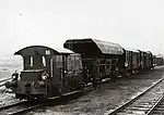 Goods train pulled by Locomotor No. 279, in the railyard in Amersfoort; 1961.