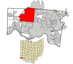 Location in Hamilton County and the state of Ohio.