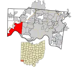 Location in Hamilton County and the state of Ohio.
