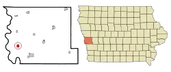 Location of Modale, Iowa