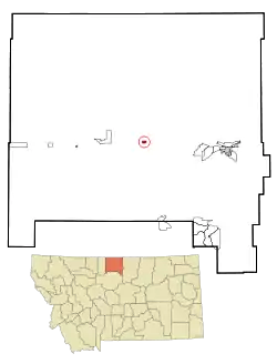 Location of Kremlin, Montana