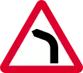 Bend to left ahead (right if symbol reversed)