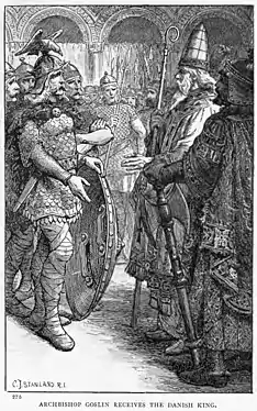 The Archbishop receives the king