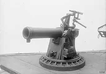 7.5-inch howitzer, fitted to HMS Vindictive for the Zeebrugge Raid.