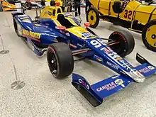 Dallara DW12 on display at the Indianapolis Motor Speedway Museum in 2017.