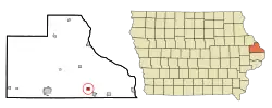 Location of Spragueville, Iowa