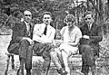 Jarosław Iwaszkiewicz, Jerzy Rytard, Anna Iwaszkiewiczowa, Jerzy Liebert in Podkowa Leśna, 1925