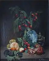 Nature morte à la grenade, à l'orange, aux cerises et aux figues, private collection.